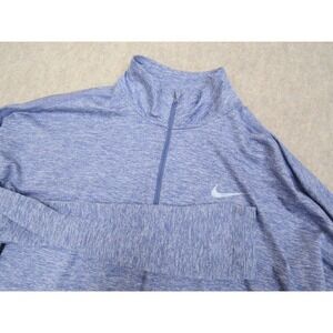 Nike Running Dri-FIT Mens Large Blue Heather 1/4 Zip Pullover Shirt 855517-522